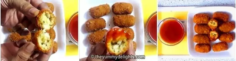 potato nuggets with crispy exterior and cheesy soft interior is ready.