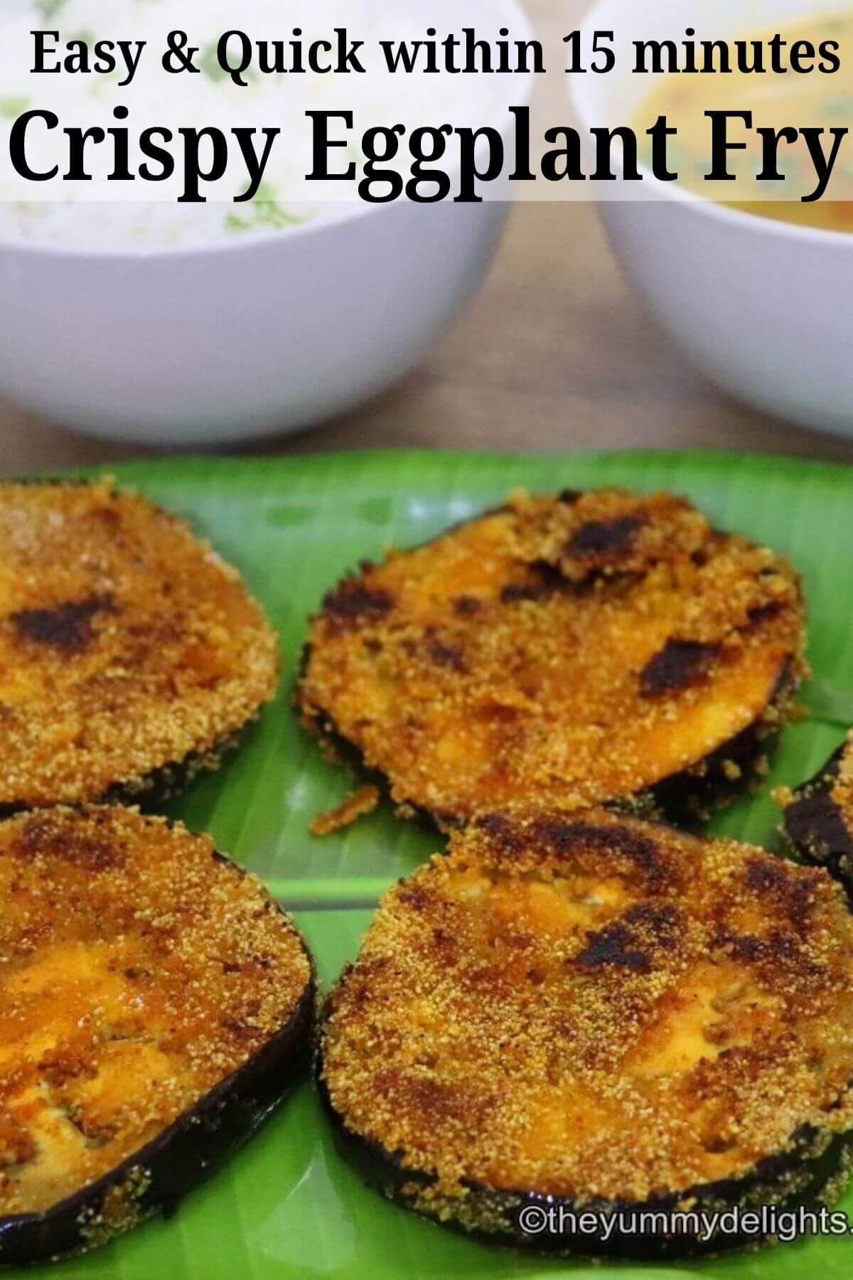 close-up of maharashtrian vangyache kaap or eggplant slices served on a plate.