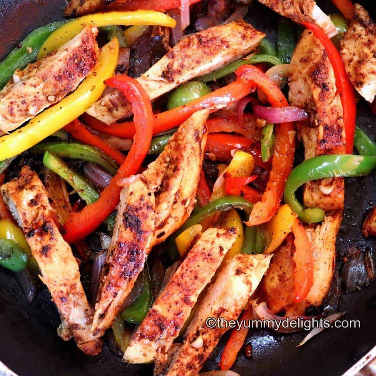 Chicken Fajitas Restaurant Style The Yummy Delights