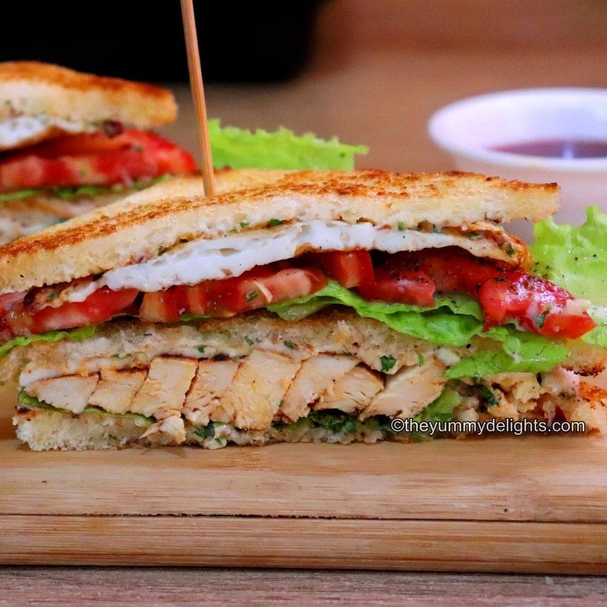 Chicken Club sandwich recipe - The Yummy Delights