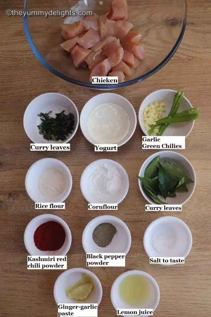 ingredients to make hyderabadi chicken 65 with gravy