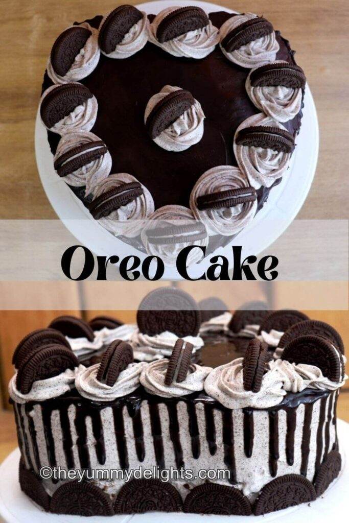 image collage of oreo cake.