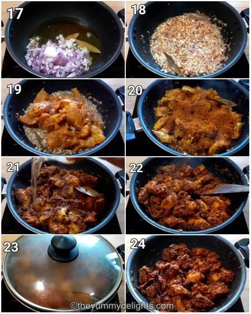step by step image collage of making the chicken sukka