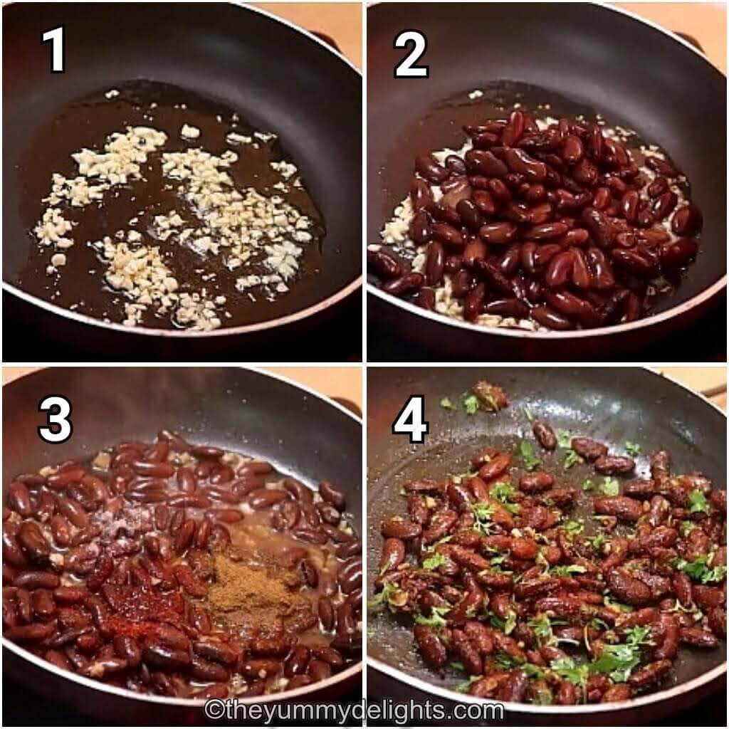 step by step image collage of preparing the beans to make healthy burrito bowls recipe.