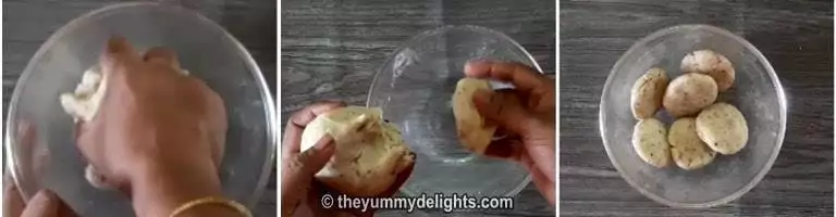 making the balls out of the dough