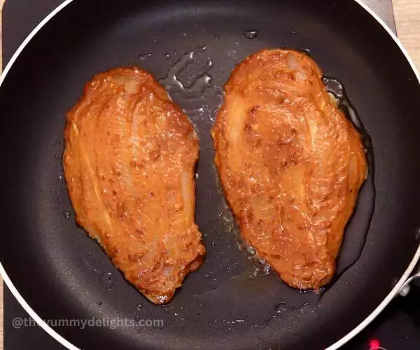 cooking the chicken breast.