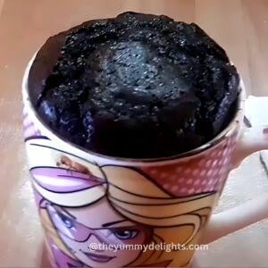 final view of chocolate mug cake.