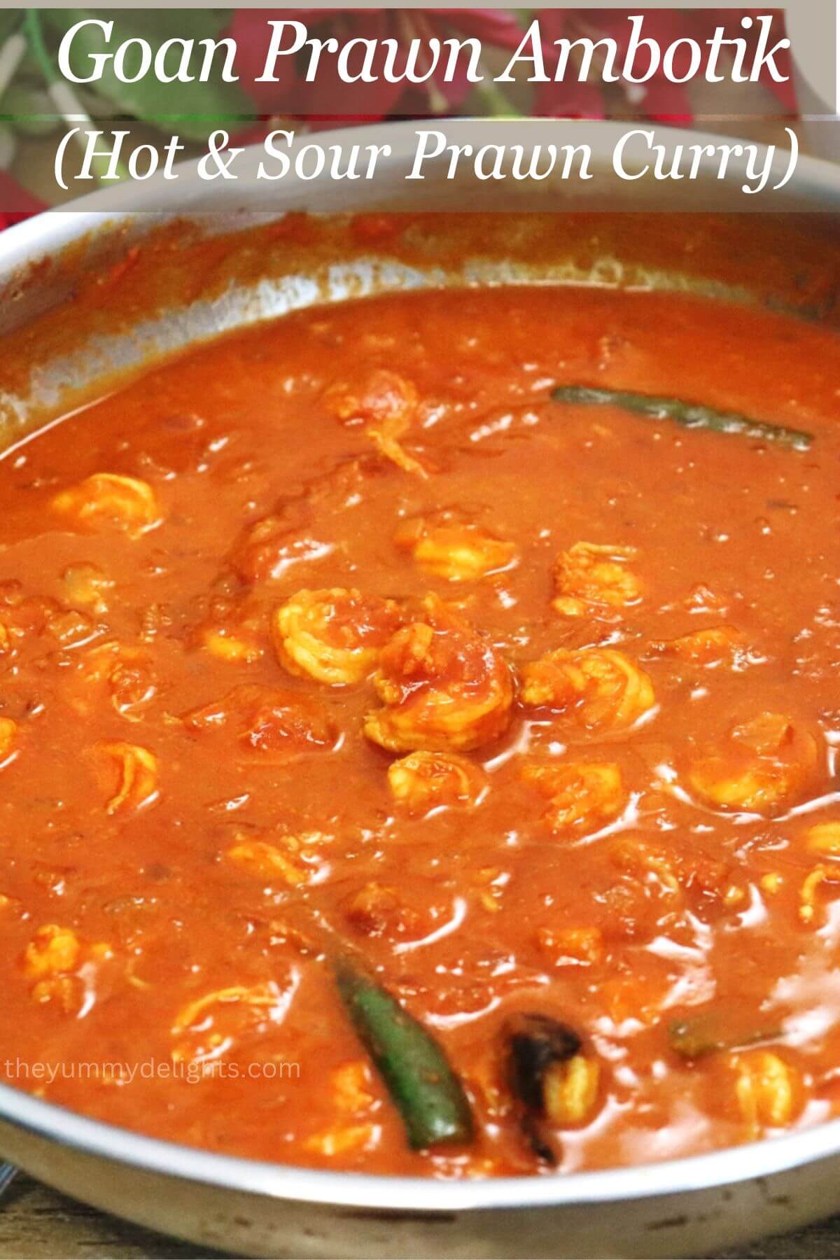 close up of goan ambot tik curry in a pan.