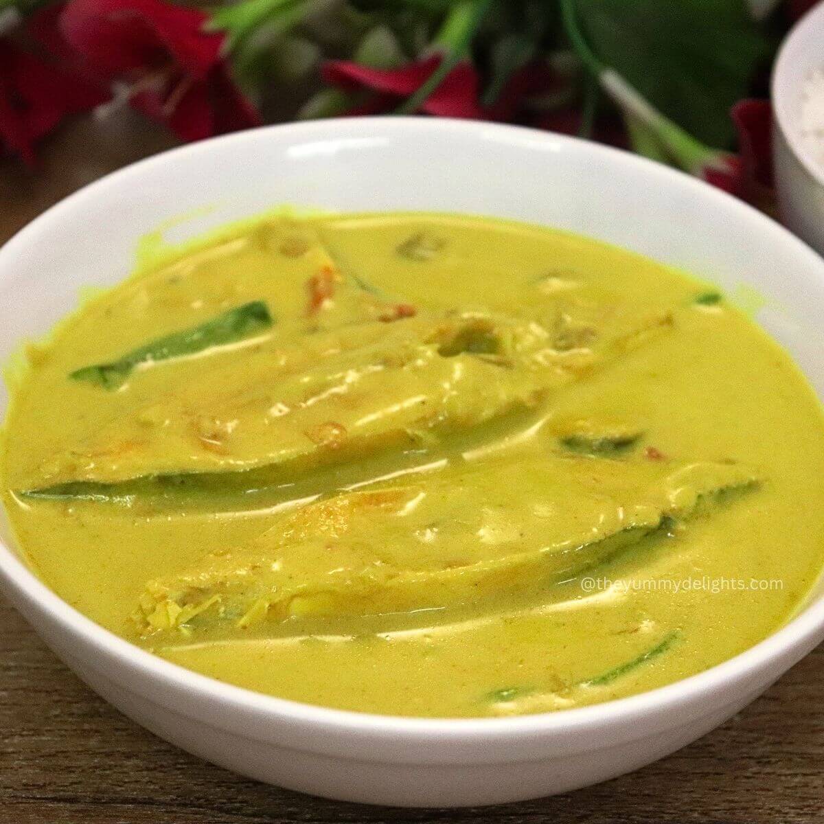 goan caldine curry with fish in a coconut milk based gravy.