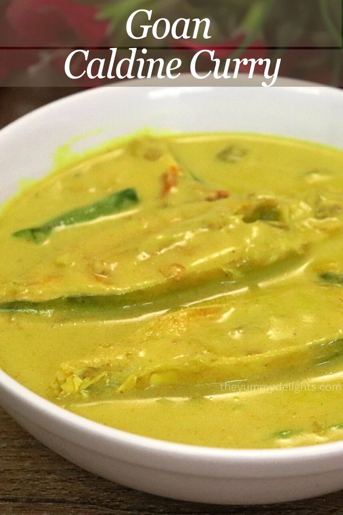 Pomfret Caldine curry served with steamed rice.