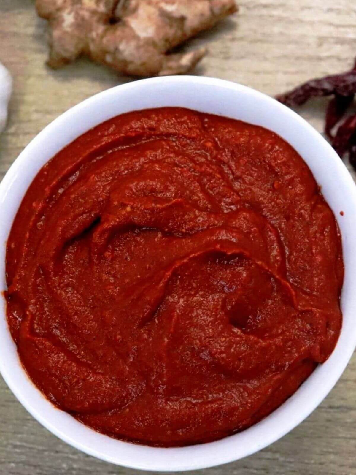 close-up of recheado masala in a bowl.