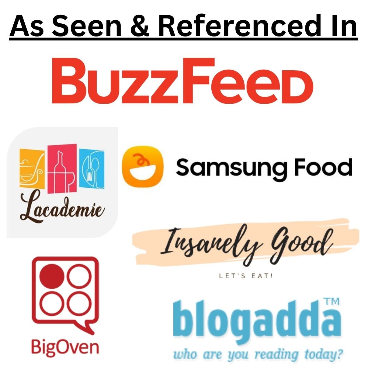 Logos of media outlets and websites where The Yummy Delights has been featured or referenced.