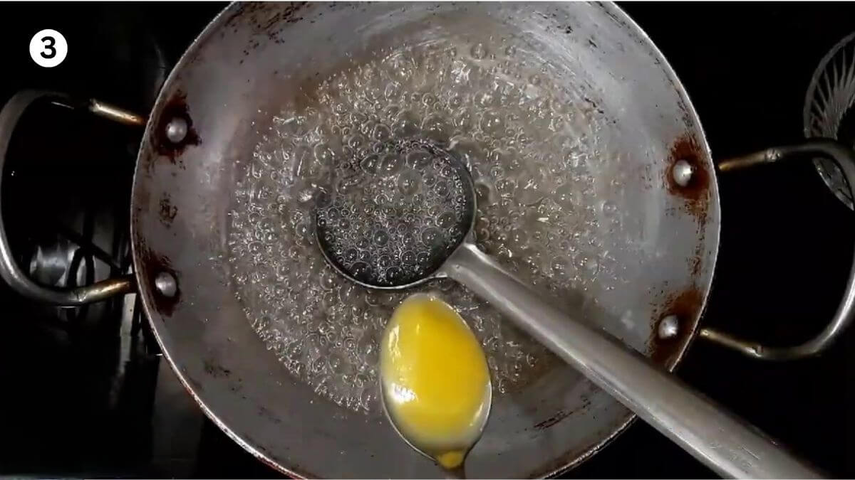 addition of ghee to make boora