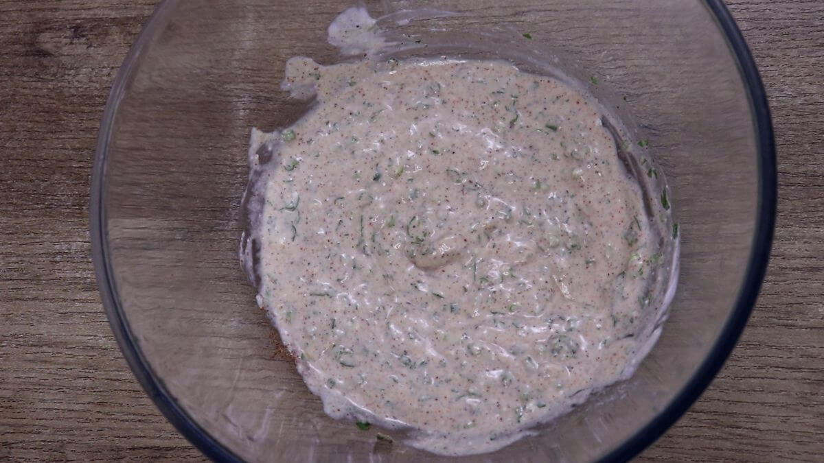 All ingredients added to mayonnaise to prepare chicken mayo sandwich filling