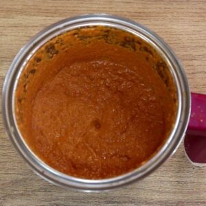homemade fresh xacuti masala in a mixer grinder.