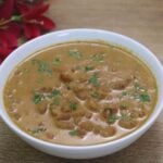 Goan alsande tonak served in a white bowl.