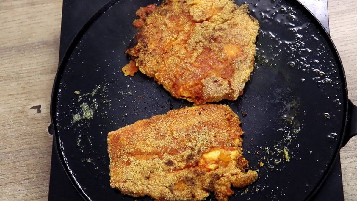 Crispy chonak rava fry Goan fish fry ready to serve.