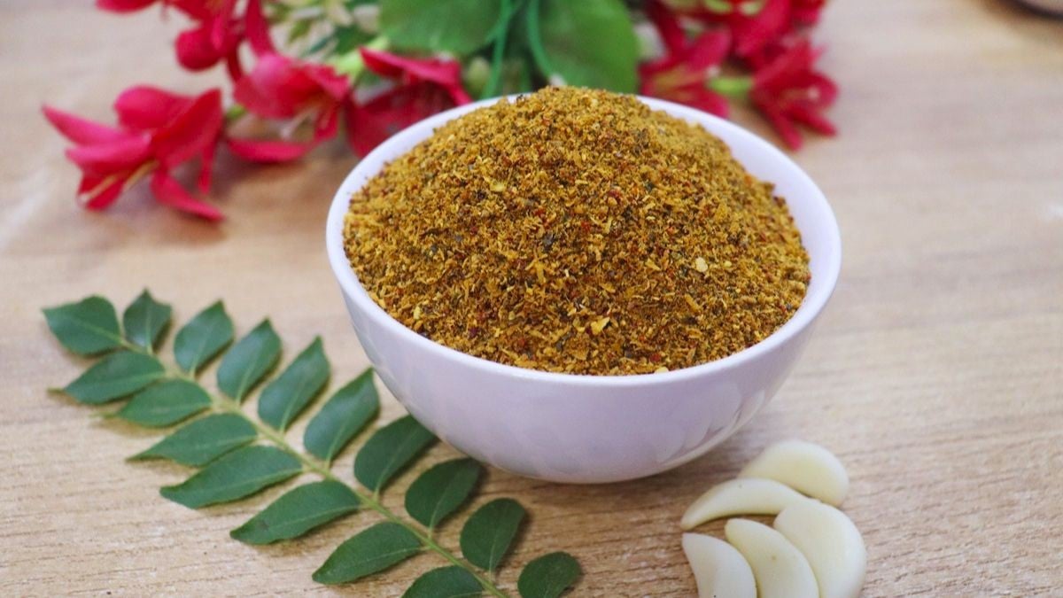 dry chutney powder in a bowl.