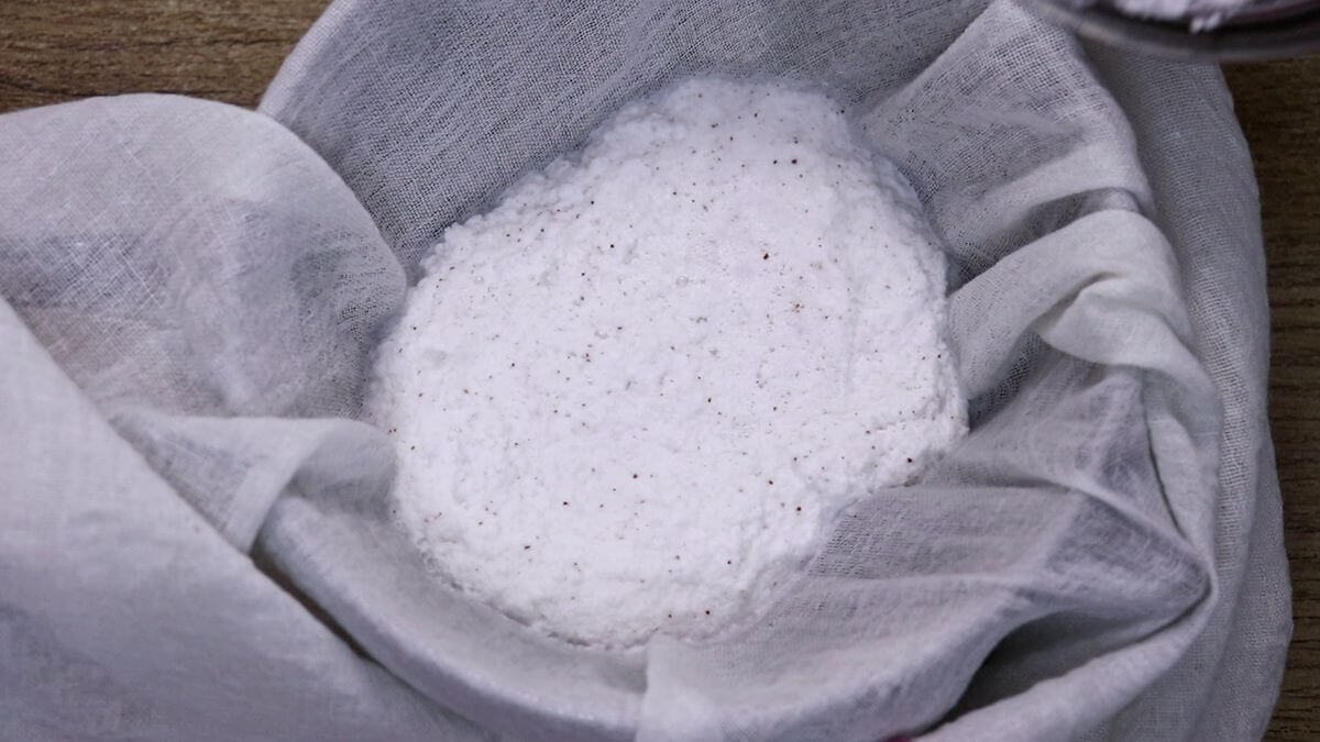 strain the ground coconut mixture for making goan style solkadhi.