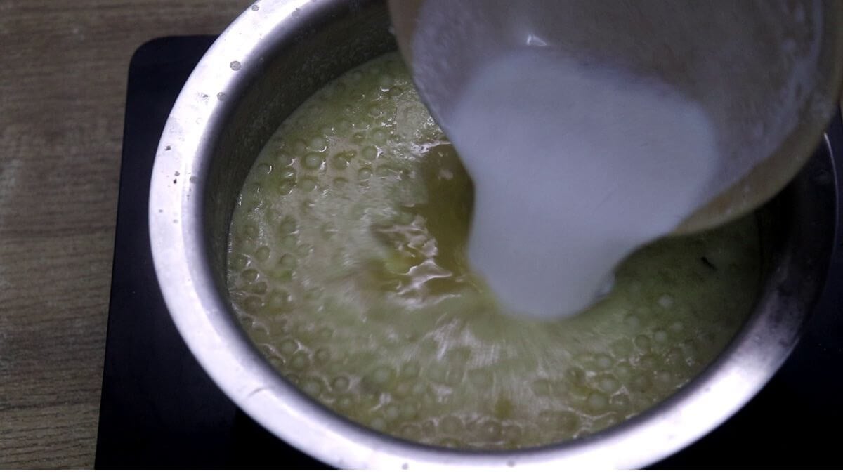 finishing with first coconut milk.