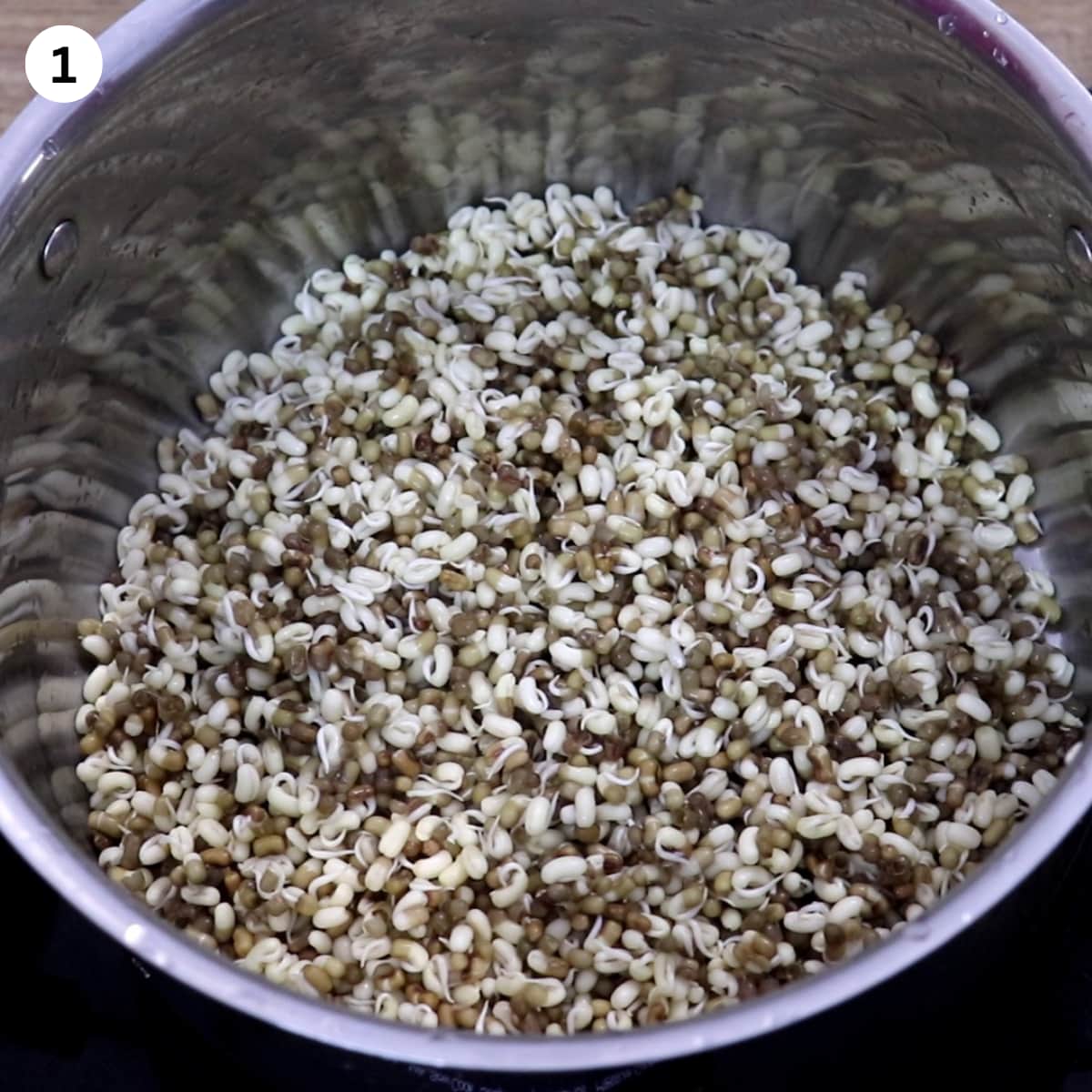 Sprouted matki or moth beans to make spicy kolhapuri misal.